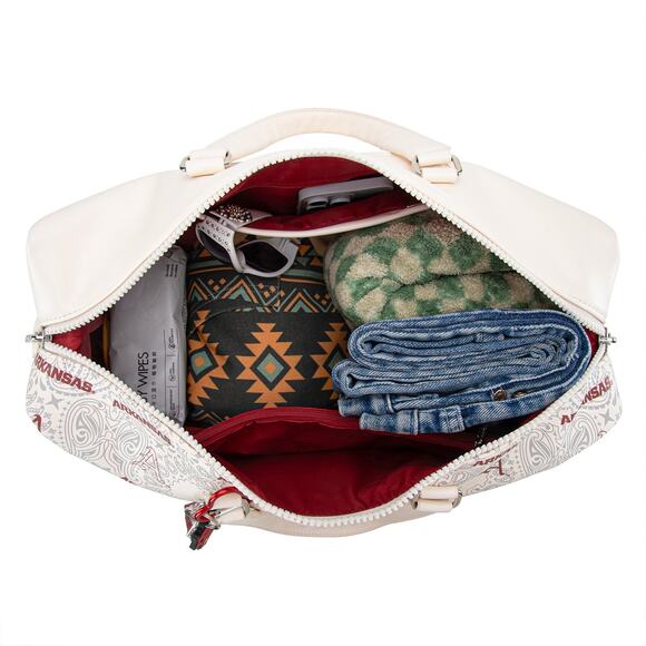 U Arkansas Razorbacks Light Beige Duffle Travel/Gym Bag *Brand NEW w/ Tags* - Picture 8 of 9